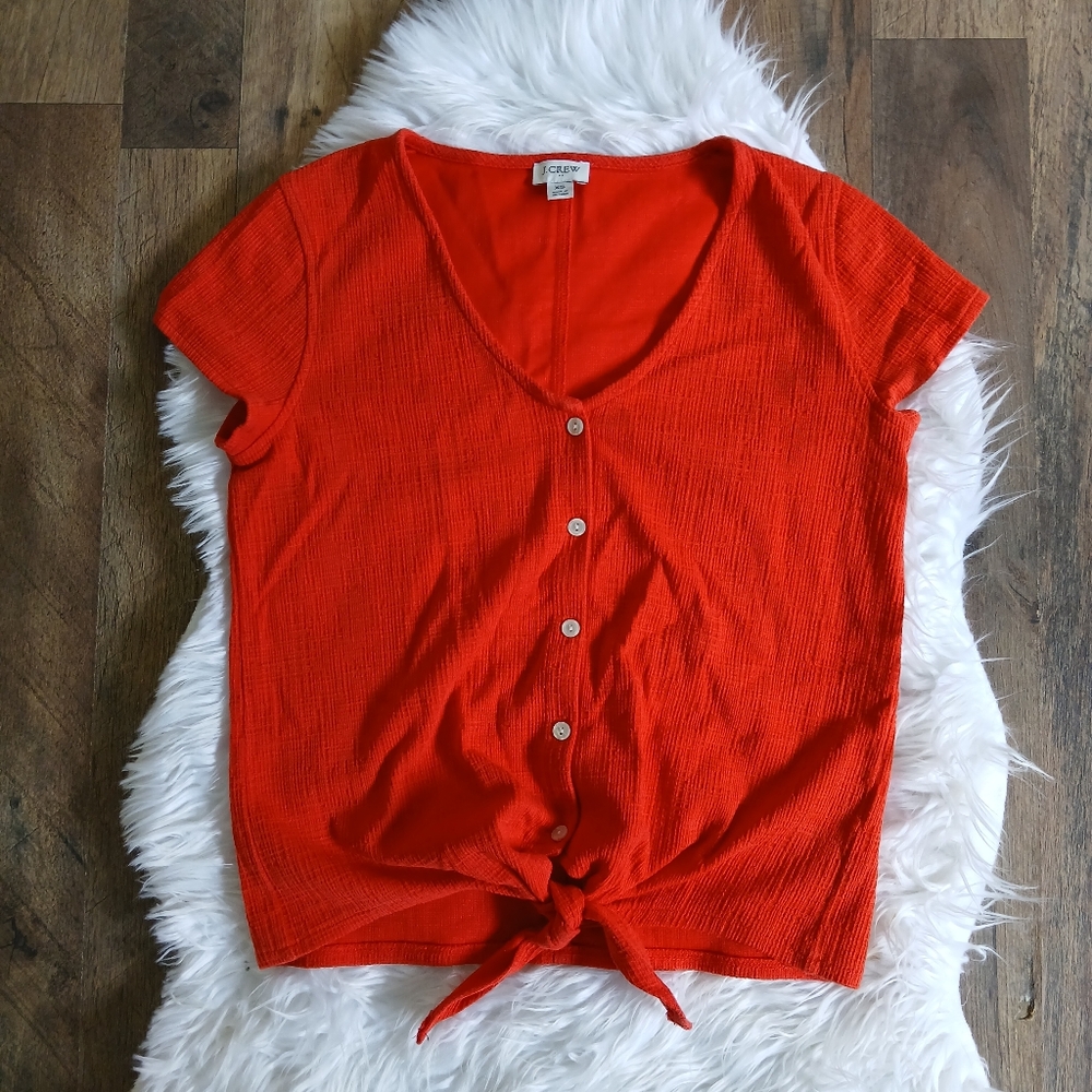 J. Crew Tie Front Top
